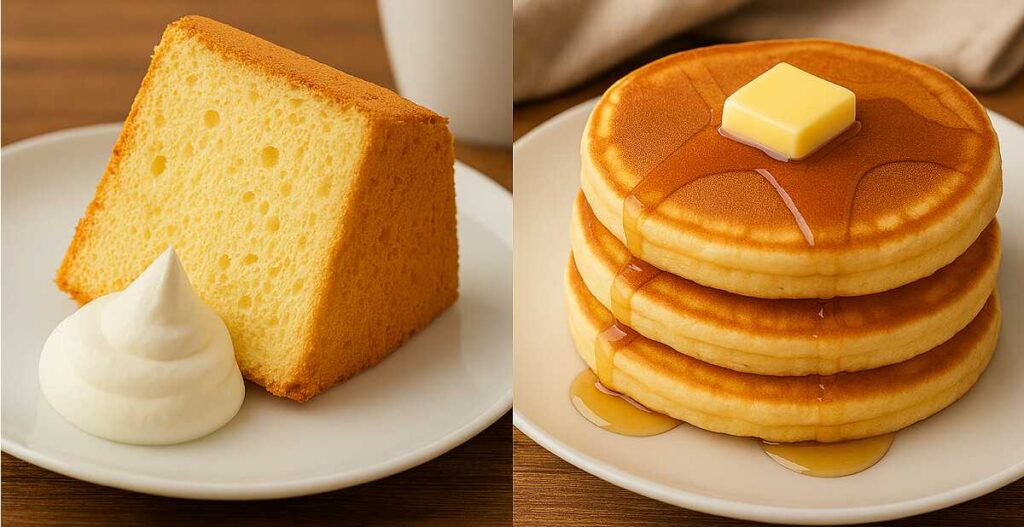 シフォンケーキとパンケーキ